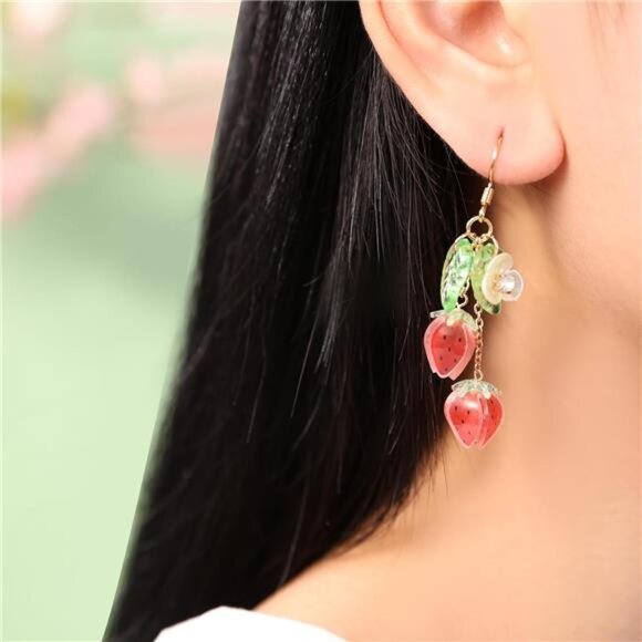 Strawberry Shortcake Earrings | Playful & Adorable Design - Picture 2 of 3